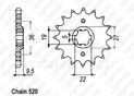 Front sprocket Honda 250 Cr 1982-1985