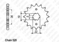 Front sprocket Honda Trx 300 Ex 93-98