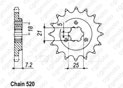 Front sprocket Dr 600 S 85-89