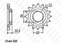 Front sprocket 600 Tuareg 85-87