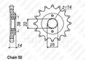 Front sprocket 900 Elefant Expl.90-91