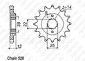 Front sprocket Ducati 750 Paso 86-90