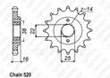 Front sprocket Duc 600 Super Sport 95-