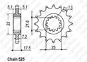 Front sprocket Cb500 R/Y 94-00