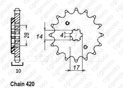 Front sprocket Derbi 50 Senda 96-99