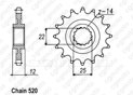 Front sprocket Gas-gas 200/250/300 Ec