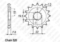 Front sprocket Quad 400 Kfx/Ltz