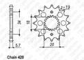 Front sprocket Honda Cr-f 150 07