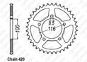 Rear sprocket Kawasaki Aluminium