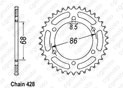 Rear sprocket Ar 125 84-87