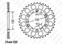 Rear sprocket Xr 500 R 81-85 Aluminium