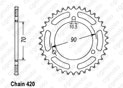 Rear sprocket Mbx 80 F 83-87