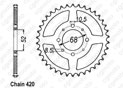 Rear sprocket Rv/Van 50 73-78