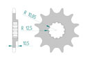 Front sprocket Chain 520 KAWASAKI KEF 300, KAWASAKI KSF 250