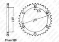 Rear sprocket Dr 600 S 85-89