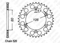 Rear sprocket Aprilia 125 Etx 99