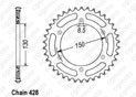 Rear sprocket Xlr 125 R 97-98