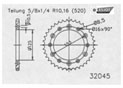 Rear sprocket Steel  TT Esjot Ultralight