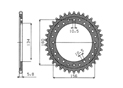 Rear sprocket Aluminium Honda Chain 520