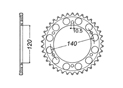 Rear sprocket Aluminium Kawasaki SYM/Sanyang Chain 520