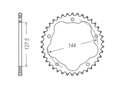 Rear sprocket Aluminium Ducati Chain 525