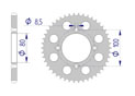 AFAM Rear alu sprocket  #428 HONDA