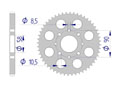 AFAM Rear alu sprocket  #428