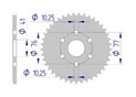 AFAM Rear alu sprocket  #415