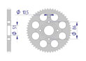 AFAM Rear alu sprocket  #428 SILVER HONDA TL