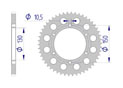 AFAM Rear alu sprocket  #520