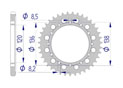 AFAM Rear alu sprocket  #525