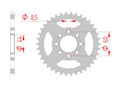 rear aluminium sprocket 420 mbk