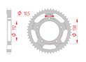 rear steel sprocket 532 yamaha YZF 600 R6 5EB (1999 - 2002)