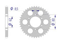 AFAM Rear alu sprocket  #428 YAMAHA