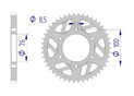 AFAM Rear alu sprocket  #428