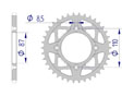 AFAM Rear alu sprocket  #520 YAMAHA TY 250