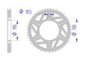 AFAM Rear alu sprocket  #525 YZF R1