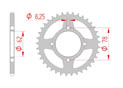 rear steel sprocket 420 suzuki LT 50 - A K2-K6 (2002 - 2006)