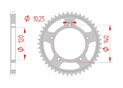 rear steel sprocket 525 kawasaki