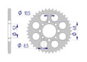 AFAM Rear alu sprocket  #420