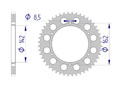 AFAM Rear alu sprocket  #520 SUZUKI PE 175