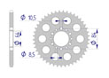 AFAM Rear alu sprocket  #520