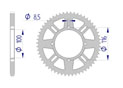 NB Rear alu sprocket  #420 KAWASAKI KX