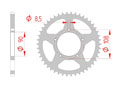 rear steel sprocket 520 aprilia