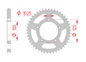 rear steel sprocket 525 aprilia