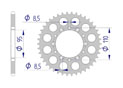 AFAM Rear alu sprocket  #520 APRILIA