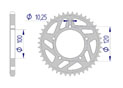 AFAM Rear alu sprocket  #525 APRILIA RSV 1000