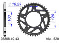 AFAM Rear alu sprocket  #520 APRILIA RSV/RSV4