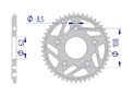 AFAM Rear alu sprocket  #415 125EXTR/MITO