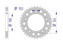 AFAM Rear alu sprocket  #525 DUCATI